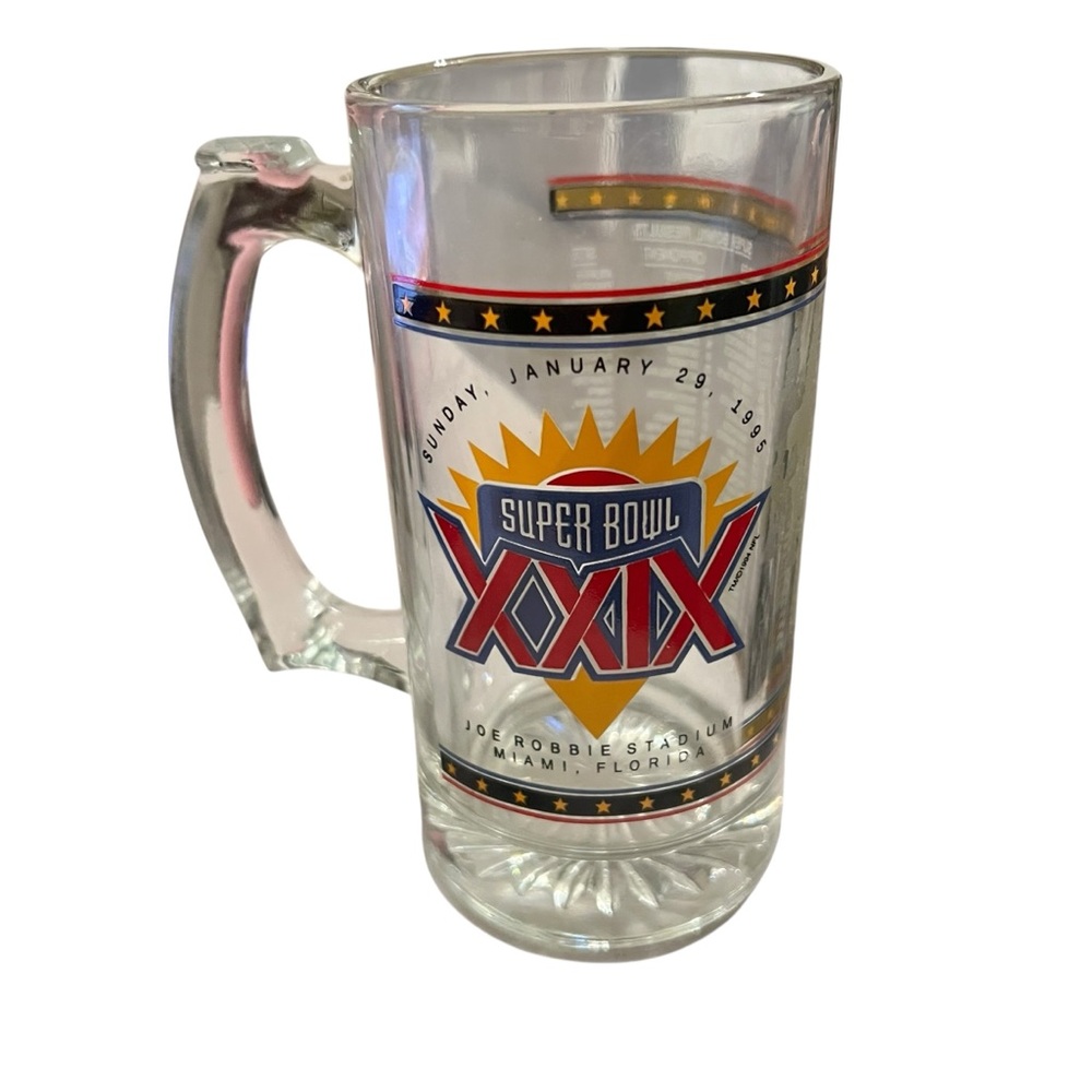 Super Bowl XXIX Glass Mug Joe Robbie Stadium January 29, 1995